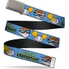 Web Belt Clasp Buckle - DEXTER'S LABORATORY Title Logo with Dexter and Dee Dee Expressions Blues Webbing