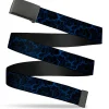 Web Belt Clasp Buckle - Marble Black/Blue Webbing
