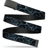 Web Belt Clasp Buckle - Marble Black/Baby Blue Webbing