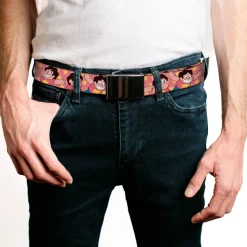 Web Belt Clasp Buckle - Steven Universe Poses and Stars Pink/Yellow Webbing