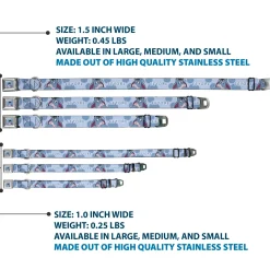 Winnie the Pooh Eeyore Expression Close-Up Blue Seatbelt Buckle Collar - Winnie the Pooh Eeyore Text and Expression Close-Up Dot Blues