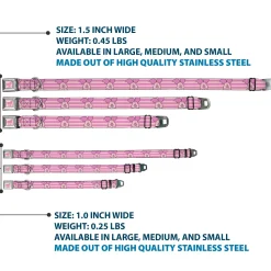 Winnie the Pooh Piglet Expression Close-Up Pink Seatbelt Buckle Collar - Winnie the Pooh Piglet Expression Close-Up Stripe Pinks