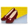 Wizard of Oz Wallet, Fold Over, Dorothys Ruby Slippers with Bricks and Checkers, Vegan Leather