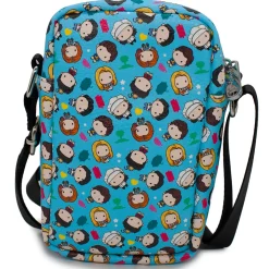 Women's Crossbody Wallet - Friends Chibi Character Kids and Icons Scattered Blue