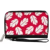 Women's PU Zip Around Wallet Rectangle - Lilo & Stitch Bounding Lilo Dress Leaves Red White