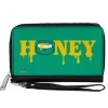 Women's PU Zip Around Wallet Rectangle - Winnie the Pooh Dripping HONEY Green Yellow