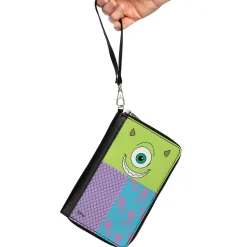 Women's PU Zip Around Wallet Rectangle - Monsters 3-Character Bounding Blocks
