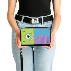 Women's PU Zip Around Wallet Rectangle - Monsters 3-Character Bounding Blocks