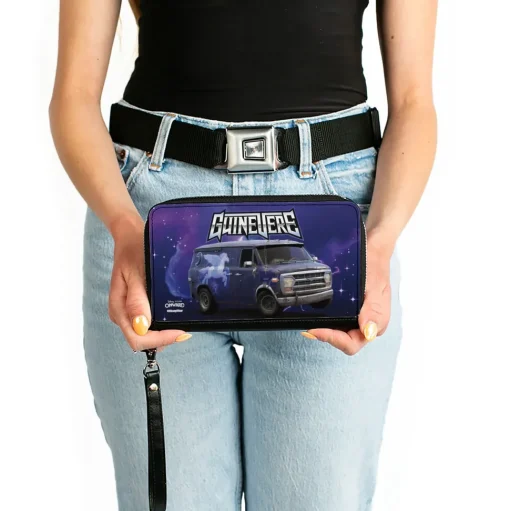 Women's PU Zip Around Wallet Rectangle - Onward Barley Lightfoot's van Guinevere Galaxy Purples