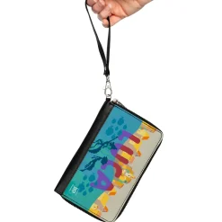 Women's PU Zip Around Wallet Rectangle - Luca and Alberto Sea Monster Seaside Silhouette Scene