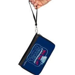 Women's PU Zip Around Wallet Rectangle - Elf Quote YOU DID IT! Coffee Quote Blue Red White
