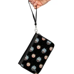 Women's PU Zip Around Wallet Rectangle - Rick and Morty Pixelverse Expressions in Space