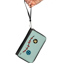 Women's PU Zip Around Wallet Rectangle - Lilo & Stitch Scrump Face CLOSE-UP