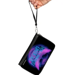 Women's PU Zip Around Wallet Rectangle - HOLLYWOOD UNDEAD Dove TV Fuzz Black Pinks Blues
