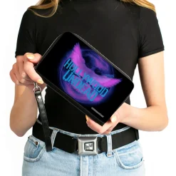 Women's PU Zip Around Wallet Rectangle - HOLLYWOOD UNDEAD Dove TV Fuzz Black Pinks Blues