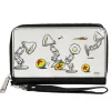 Women's PU Zip Around Wallet Rectangle - Pixar Animation Luxo Jr Lamp and Ball Scenes White