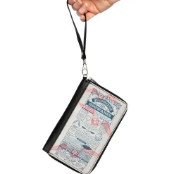 Women's PU Zip Around Wallet Rectangle - Harry Potter QUIDDITCH AT HOGWARTS Rules Collage White Blue Red