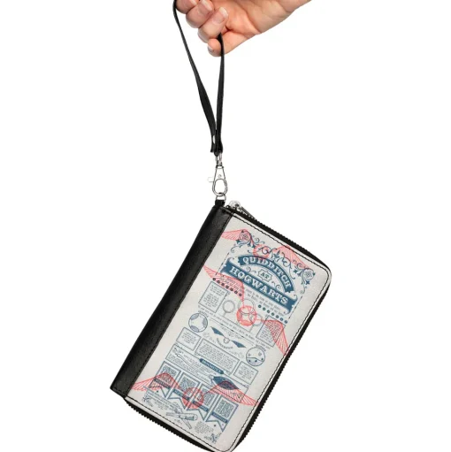 Women's PU Zip Around Wallet Rectangle - Harry Potter QUIDDITCH AT HOGWARTS Rules Collage White Blue Red