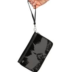 Women's PU Zip Around Wallet Rectangle - Maleficent Phoenix Silhouette Black Grays