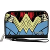 Women's PU Zip Around Wallet Rectangle - Wonder Woman 1984 WW Belt Logo CLOSE-UP