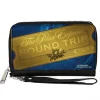 Women's PU Zip Around Wallet Rectangle - THE POLAR EXPRESS ROUND TRIP Train Ticket Blues Golds
