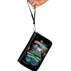 Women's PU Zip Around Wallet Rectangle - Harry Potter HOGWARTS Motto Tattoo Black