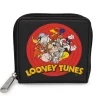 Women's Zip Around Wallet Square - LOONEY TUNES 10-Character Bullseye Logo