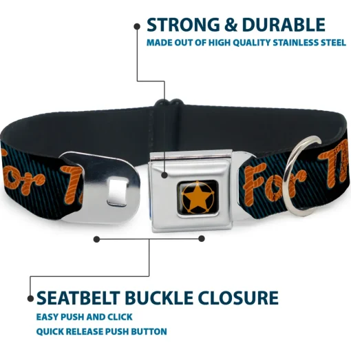 Woody Sherriff Star Reverse Brushed Seatbelt Buckle Collar - Woody REACH FOR THE SKY Denim Blue Print