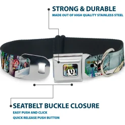 Yodelberg Mickey Full Color Seatbelt Buckle Collar - Mickey & Minnie Yodelberg Scenes